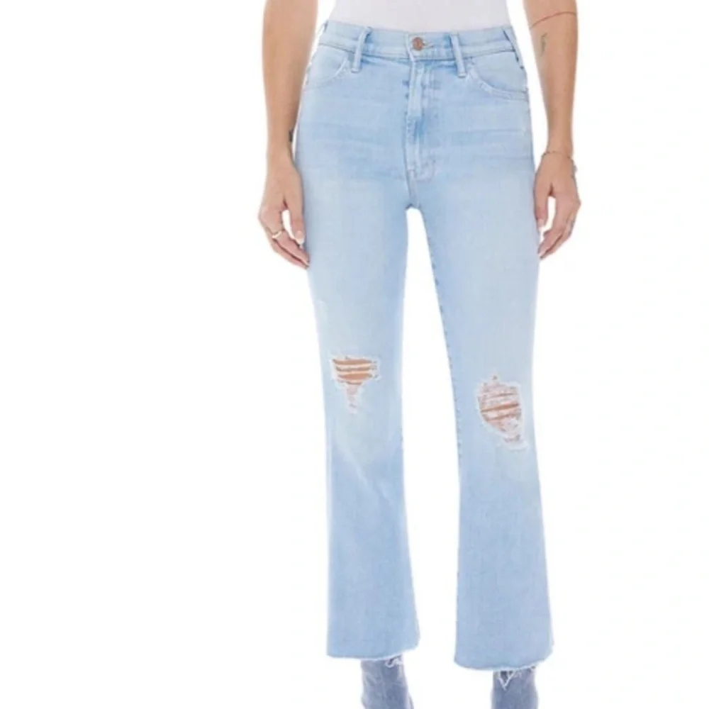 Viral MOTHER The Hustler Ankle Fray Women Jeans in Not So Chill Pill size 27 - Picture 3 of 10